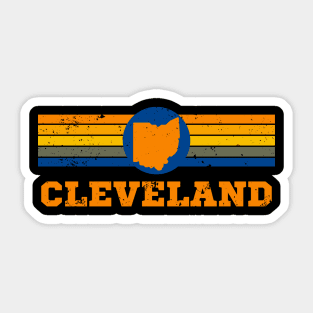 Cleveland State Of Ohio Silhouette Vintage Sticker